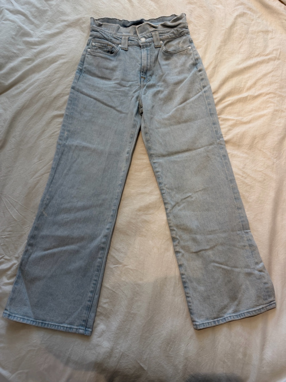 7 for all Mankind High-Waist Wide-Leg Women's Light-Wash Jeans